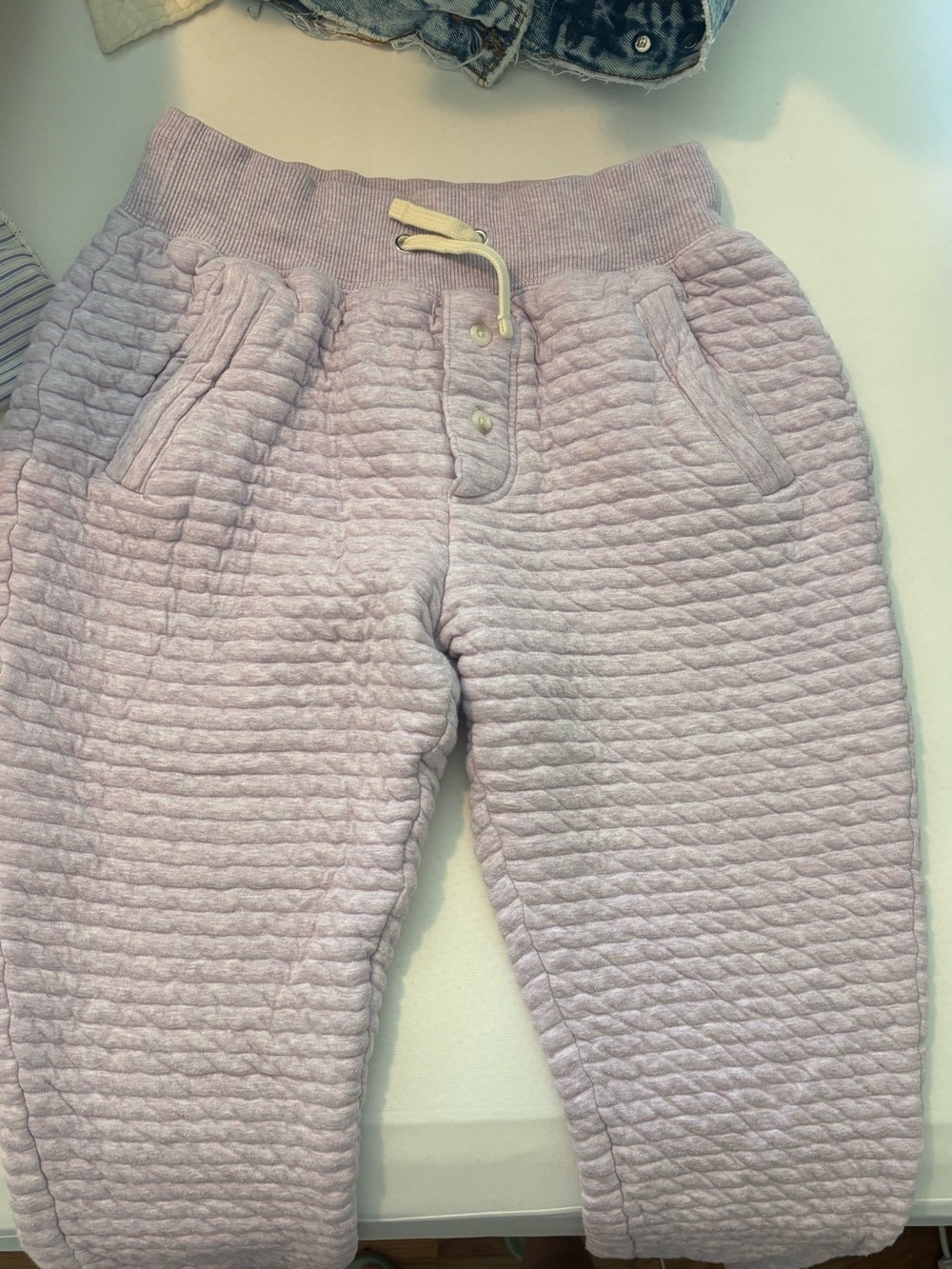 Everlane Quilted Light Lavender Joggers